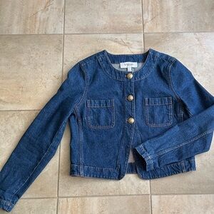 Derek Lam Blue Jean Jacket with Gold Accents